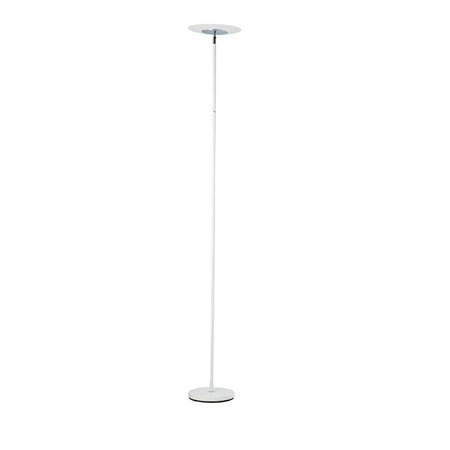CLING 72 in. Linea LED Adjustable Torchiere Satin White Floor Lamp CL2629546